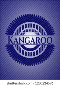 Kangaroo emblem with denim texture