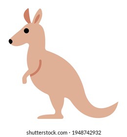 Kangaroo emoji, einzelne Vektorgrafik auf weißem Hintergrund