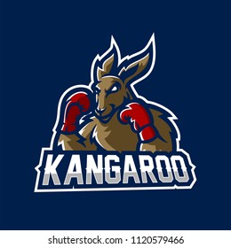 kangaroo esport gaming mascot logo template