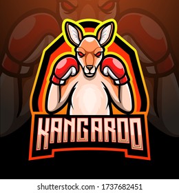 Kangaroo esport logo mascot design