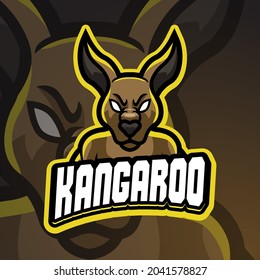 Kangaroo Esport logo. Suitable for team logo or esport logo and mascot logo, or tshirt design.