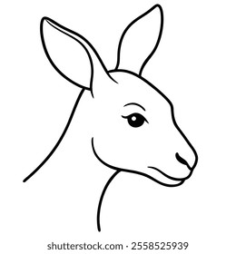 Kangaroo Face Line Art Vector Icon