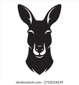 Vector de Ilustración vectorial de silueta de cara de canguro