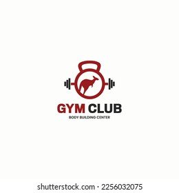 Kangaroo Fitness Club Logo - Gym,Body Building,Fitness Club Australian Symbol Logo