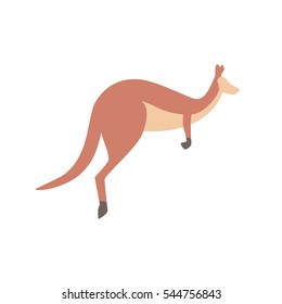 
kangaroo flat color vector illustration sign