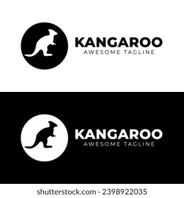 Kangaroo flat icon design, logo design symbol element template Kangaroo silhouette icon logo design