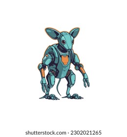 kangaroo full body robot logo modern