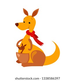 Kangaroo. Funny Alphabet, Animal Vector Illustration