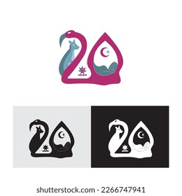 Kangaroo and Goose Vector Logo
