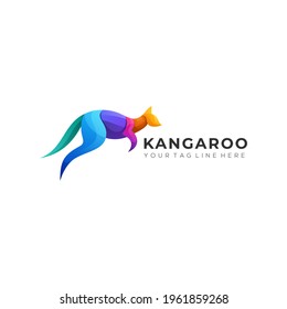 
Kangaroo gradient colorful logo template