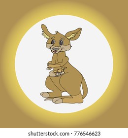 Kangaroo hand drawn sketch. Australia kangaroo. Vector illustration