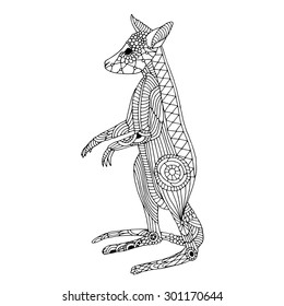 Kangaroo. Hand drawn vector illustration
