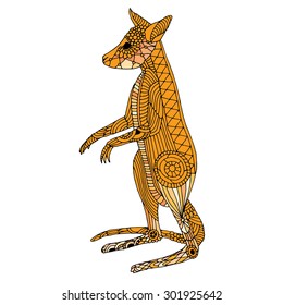 Kangaroo. Hand drawn vector illustration