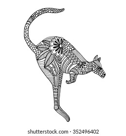 Kangaroo. Hand drawn vector illustration