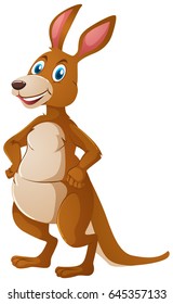 Kangaroo with happy face illustration