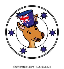 kangaroo hat australian flag emblem