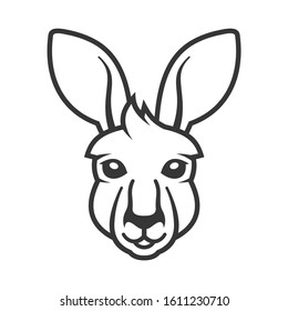 Icono de cabeza canguro. Logo en fondo blanco. Vector