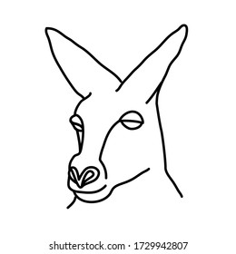 kangaroo Head Illustration. Outline style. Vector Illustration. Animal Icon. Good for Cricut