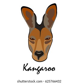 Kangaroo head illustration vector drawing for you. Separately on white background