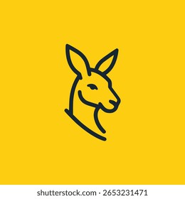 linha de cabeça de canguru fauna animal selvagem minimalismo logotipo vetor ilustração modelo design