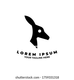 kangaroo head logo vector Design illustration. kangaroo head logo concept vector template	
