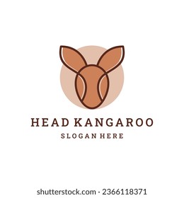 kangaroo head logo vector template