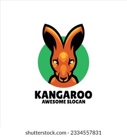 kangaroo head mascot illustration logo design