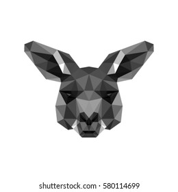 KANGAROO HEAD POLYGONAL LOW POLY GEOMETRIC STYLE