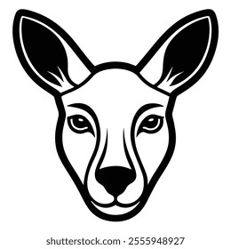 Kangaroo head silhouette vector element.