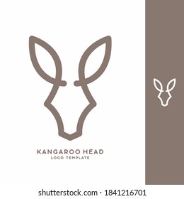 kangaroo head simple line logo template