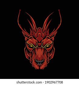 kangaroo head t shirt illustration