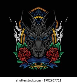 kangaroo head t shirt illustration