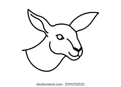 A kangaroo head vector illustration 