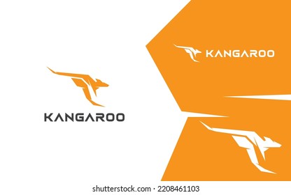 Kangaroo hoop modern logo vector