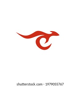 Kangaroo icn logo design vector template