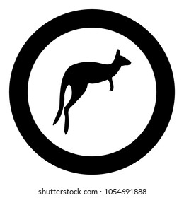 Kangaroo icon black color in circle