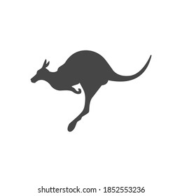Kangaroo Icon Black and White Vector Graphic
