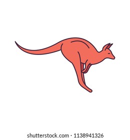 Kangaroo icon. Cartoon kangaroo vector icon for web design isolated on white background