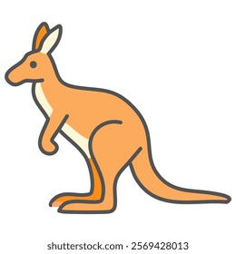 Kangaroo icon. Flat illustration of kangaroo animal icon for web design.