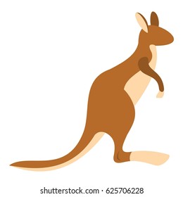 Kangaroo icon flat isolated on white background vector illustration