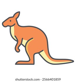 Kangaroo icon in flat style. Animal vector illustration on white isolated background. Kangaroo business concept.