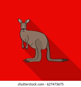Kangaroo icon in flat style isolated on white background. Australia symbol stock vector illustration.