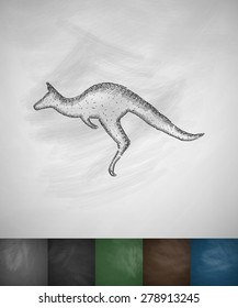 kangaroo icon. Hand drawn vector illustration. Chalkboard Design