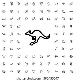 kangaroo icon illustration isolated vector sign symbol. Animals icons vector set.