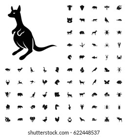 Kangaroo icon illustration isolated vector sign symbol. animals icons vector set. on white background