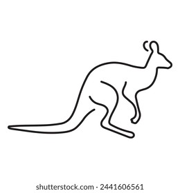 kangaroo icon isolated on white background, vector illustration.