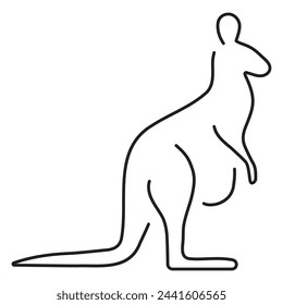 kangaroo icon isolated on white background, vector illustration.