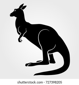 Kangaroo icon isolated on white background.