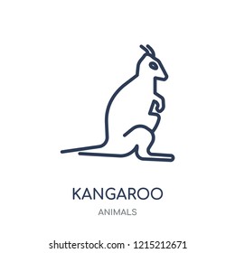 Kangaroo icon. Kangaroo linear symbol design from Animals collection. Simple outline element vector illustration on white background.