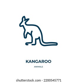 Kangaroo icon. Linear vector illustration from animals collection. Outline kangaroo icon vector. Thin line symbol for use on web and mobile apps, logo, print media.